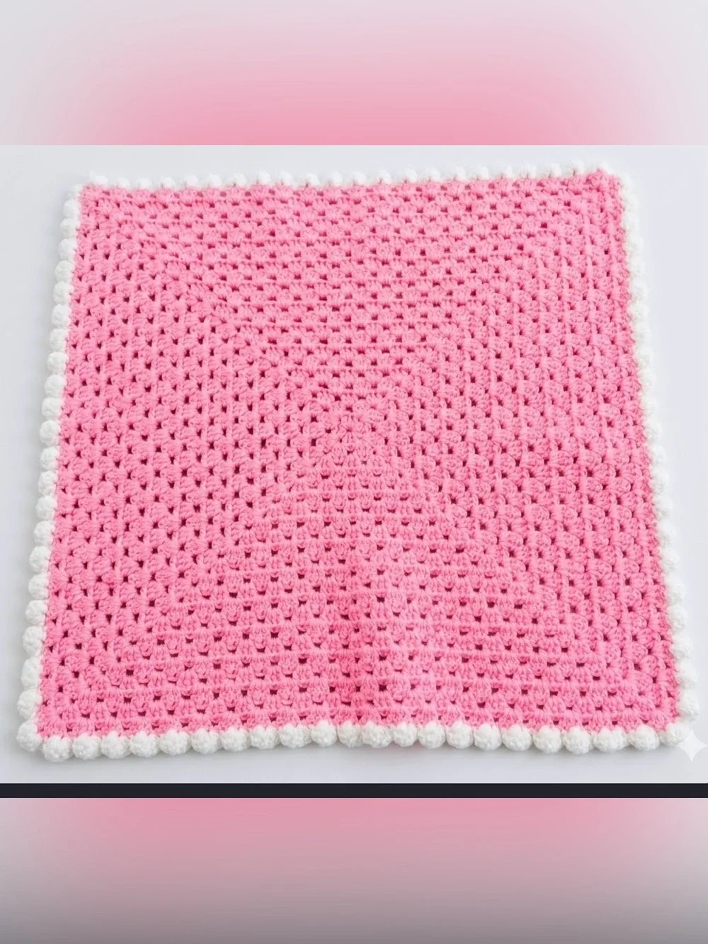 Handmade pink baby blanket